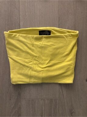 Topshop Yellow Strapless Tube Top